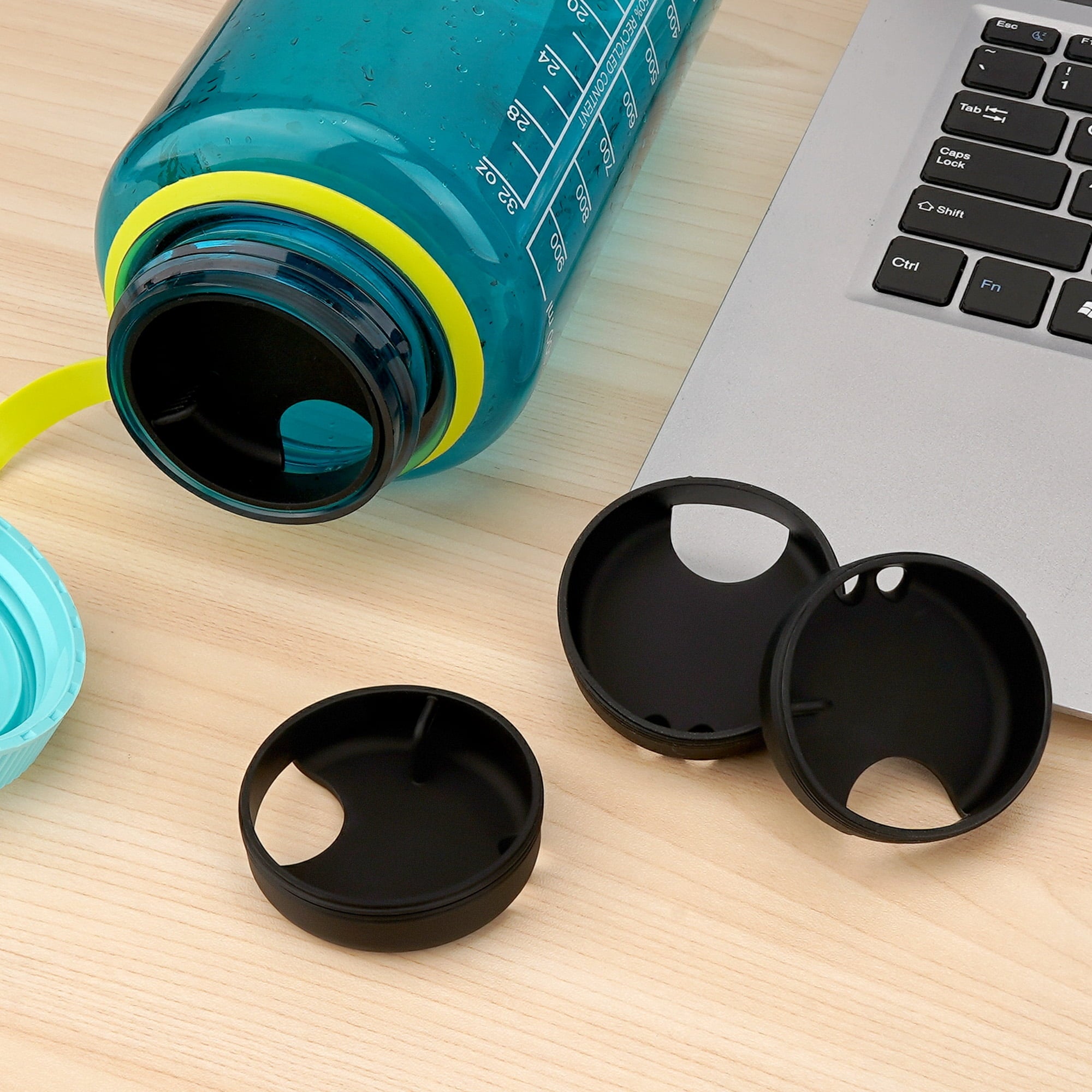 Linkidea 4 Pack Water Bottle Silicone Splashguard Compatible with Nalgene Sustain Wide Mouth 32oz, Anti-Spill Splash Guard for Wide-Necked Bottles with 53mm Opening, Waterbottle Easy Sipper Z7XS