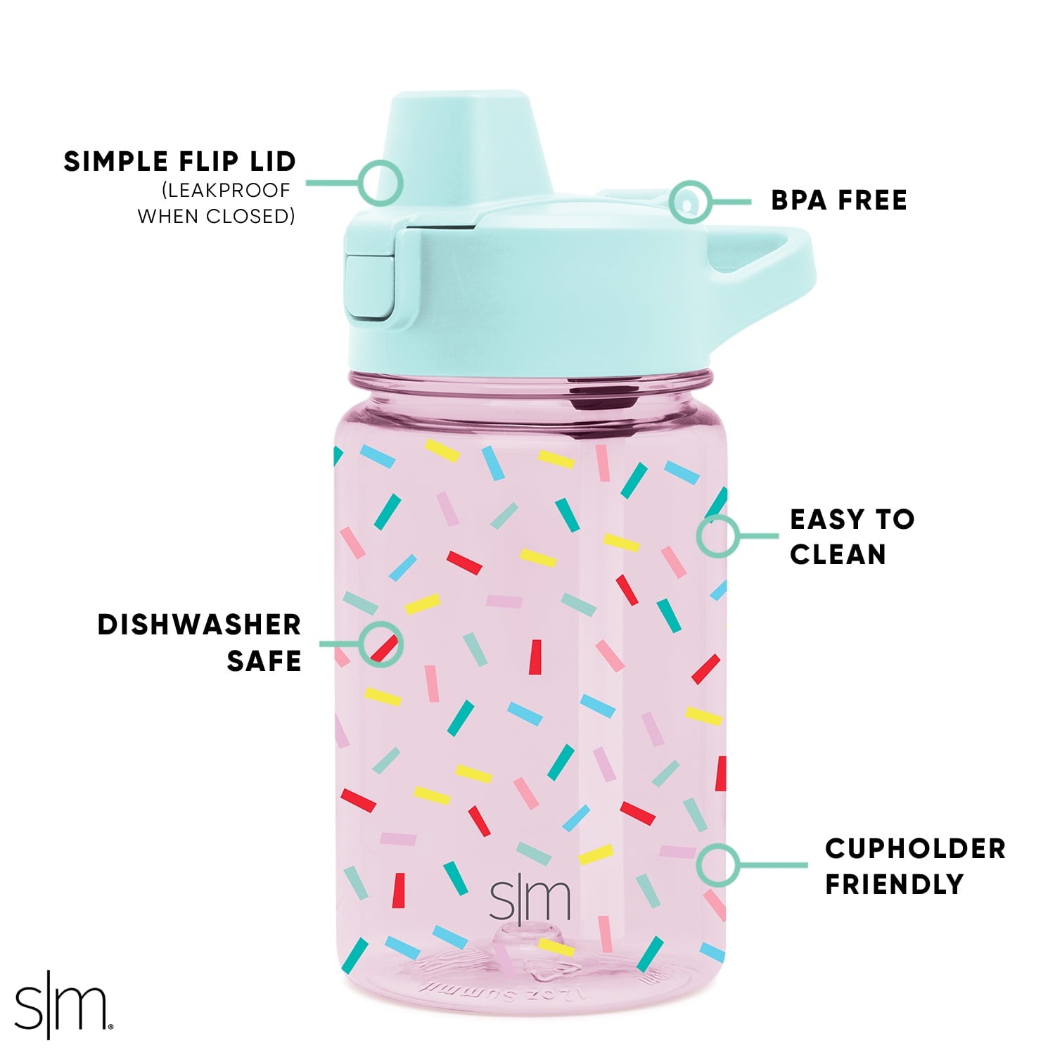 Simple Modern 12 fl oz Reusable Tritan Summit Water Bottle with Silicone Straw Lid | Birthday Cake Z5IE