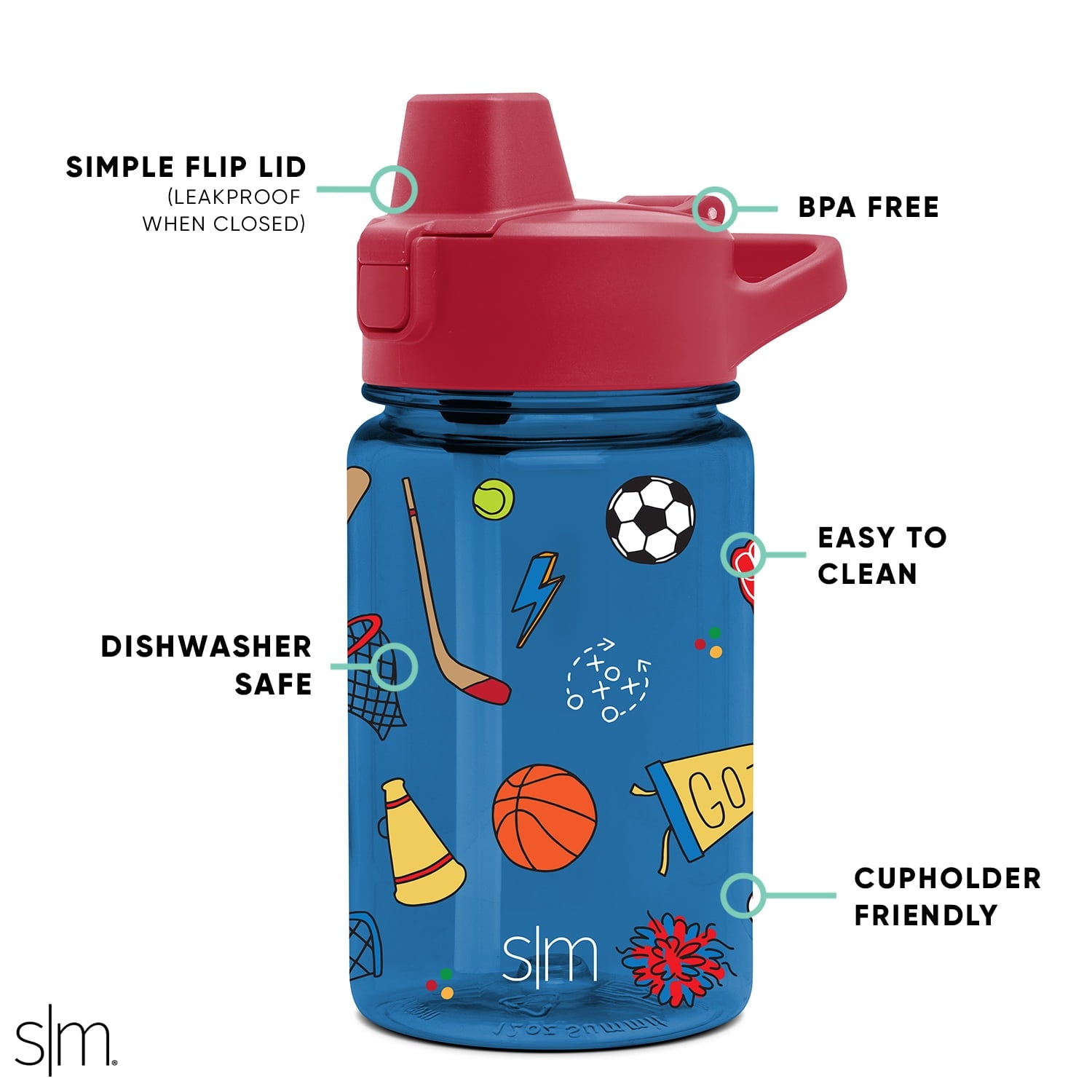 Simple Modern 12 fl oz Reusable Tritan Summit Water Bottle with Silicone Straw Lid | Birthday Cake Z5IE