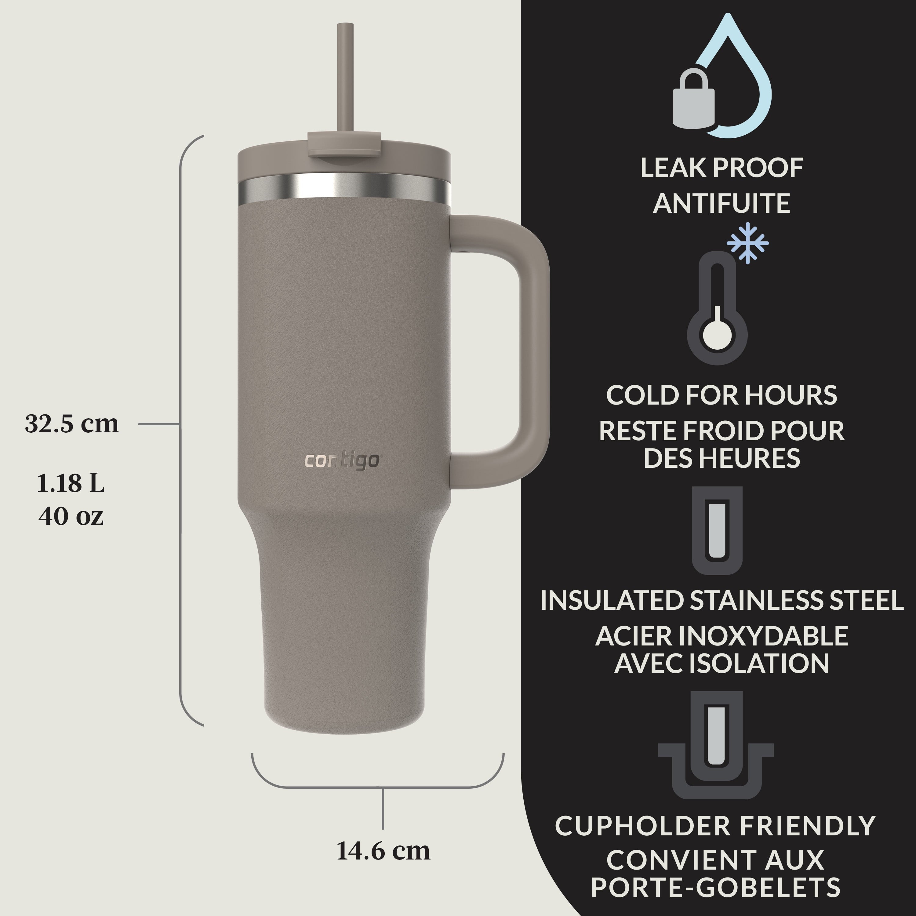 Contigo Streeterville Tumbler 40oz Inky Cap M8CK