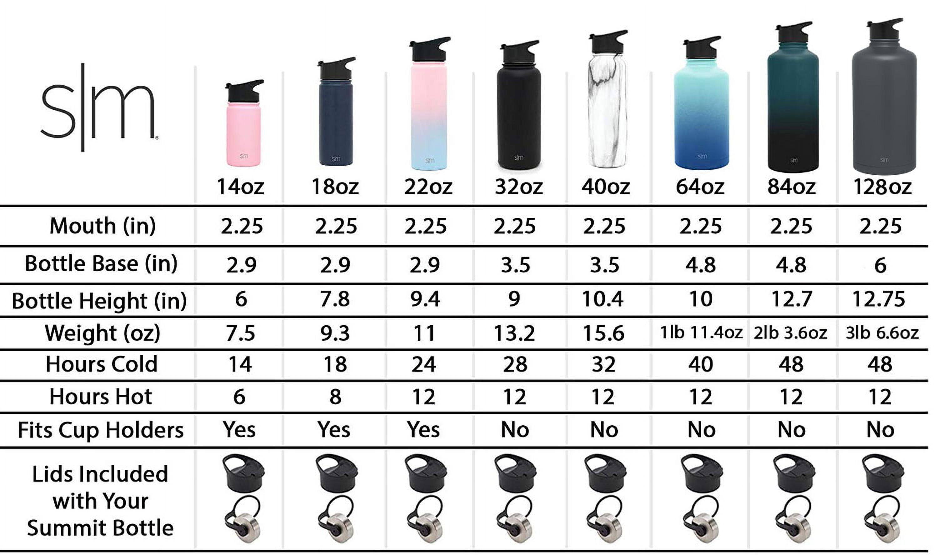 Simple Modern Summit 18 oz Silver and Black Double Wall Vacuum Insulated Stainless Steel Water Bottle with Wide Mouth and Flip-Top Lid L14V