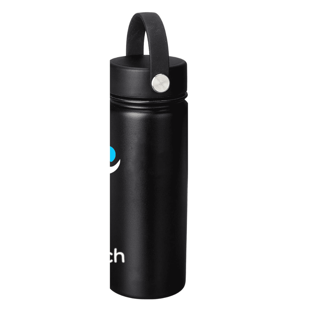 NuRich Sports Water Bottle - 18 Oz, Vacuum Insulated Stainless Steel, Modern Double Walled, Simple Thermo Modern Mug, Hydro Metal Canteen Flask Wide Mouth with Sweat Proof Design for Cold &amp; Hot Temp 6BQL