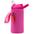 Linkidea Water Bottle Sleeve Compatible with CamelBak Eddy+ Tritan 14oz, Steel 12oz Kids Bottle, Waterbottle Holder Bag with Name Tag, Rose Red KY1W