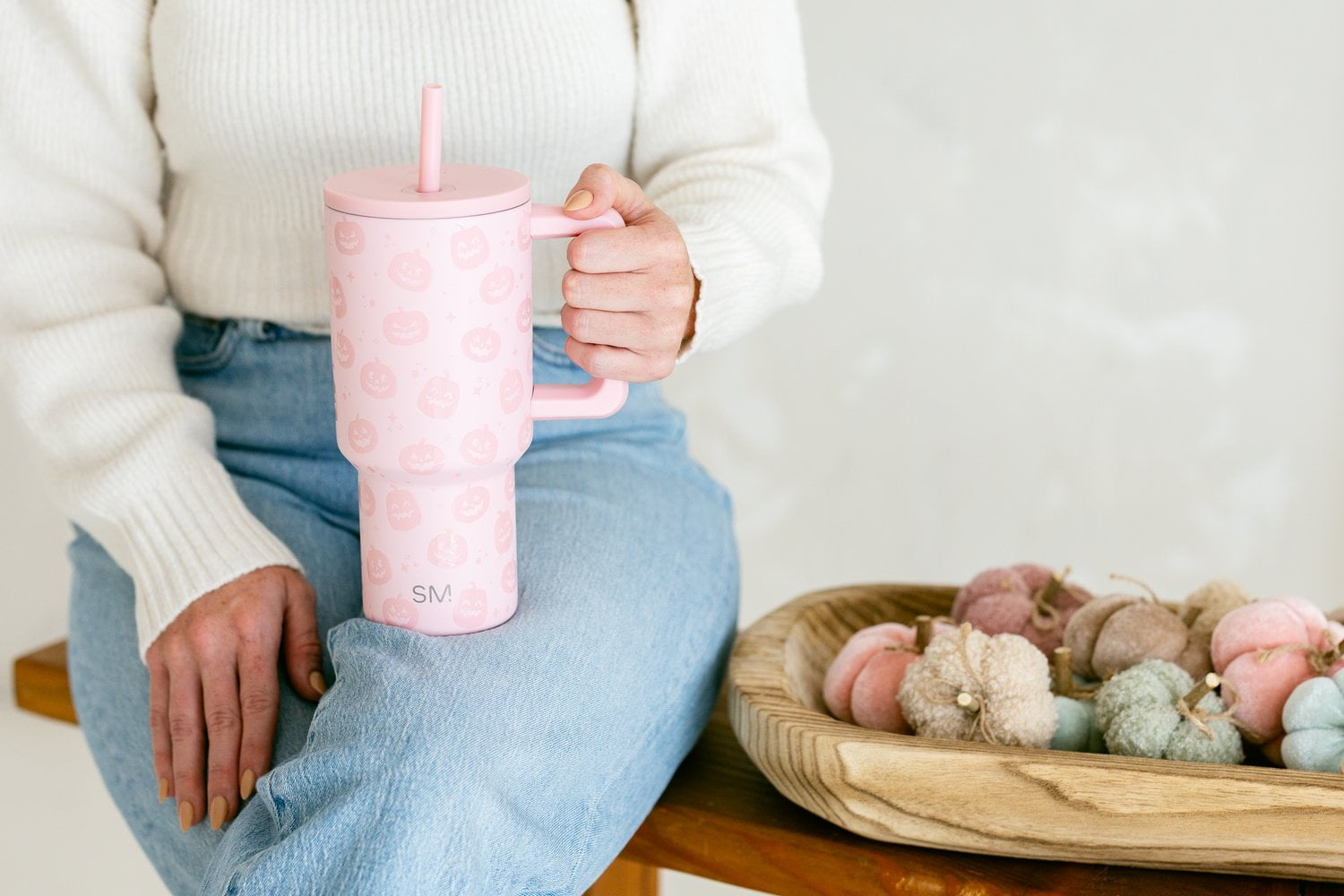 Simple Modern 30 fl oz Insulated Stainless Steel Trek Tumbler with Straw Lid | Seaglass Sage and Cream Checkmate YPTM