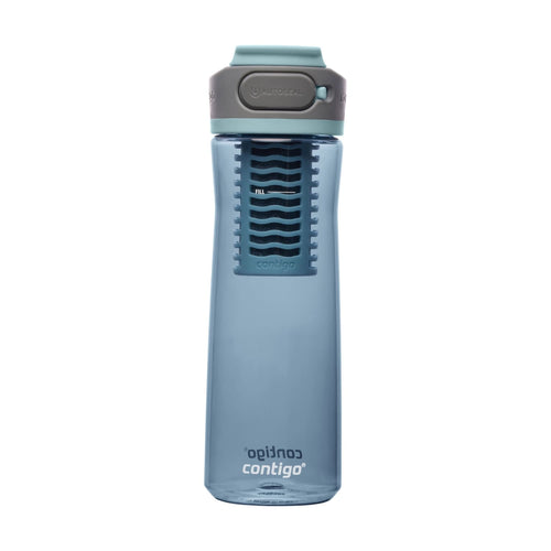 (2 pack) Contigo Clybourn Plastic FreeFlow Filter Water Bottle with AUTOSEAL Lid 24 oz., Dark Ice, with Replacable Filter K2LG