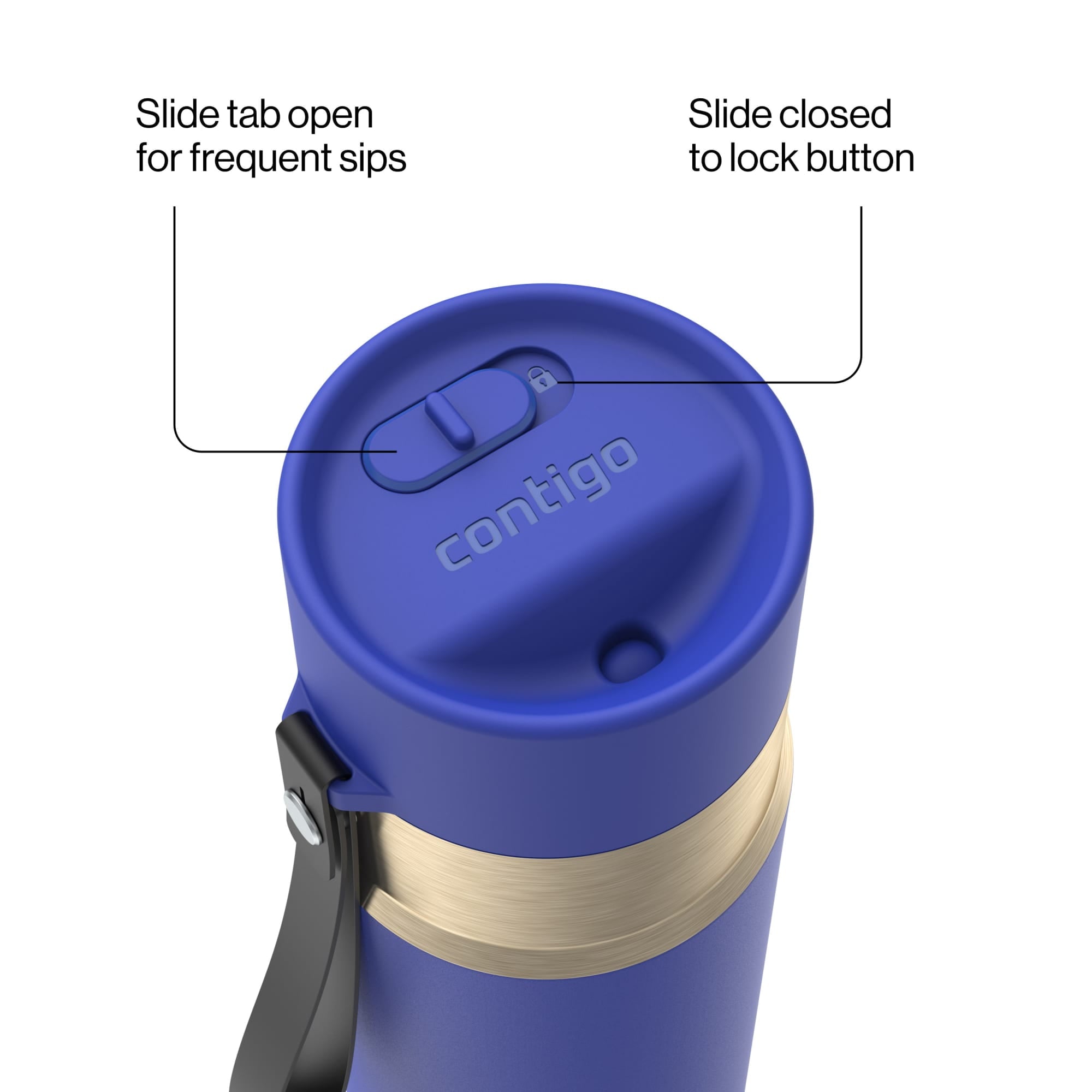 Contigo AutoSeal 16 oz Leakproof Water Bottle with Carrying Strap LHG6