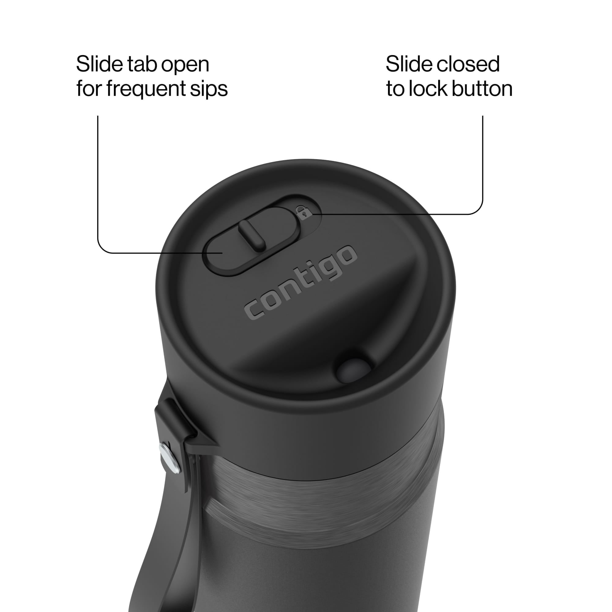 Contigo AutoSeal 16 oz Leakproof Water Bottle with Carrying Strap LHG6