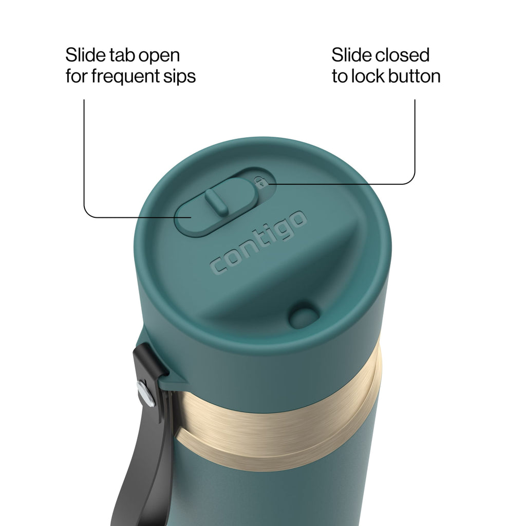 Contigo AutoSeal 16 oz Leakproof Water Bottle with Carrying Strap LHG6