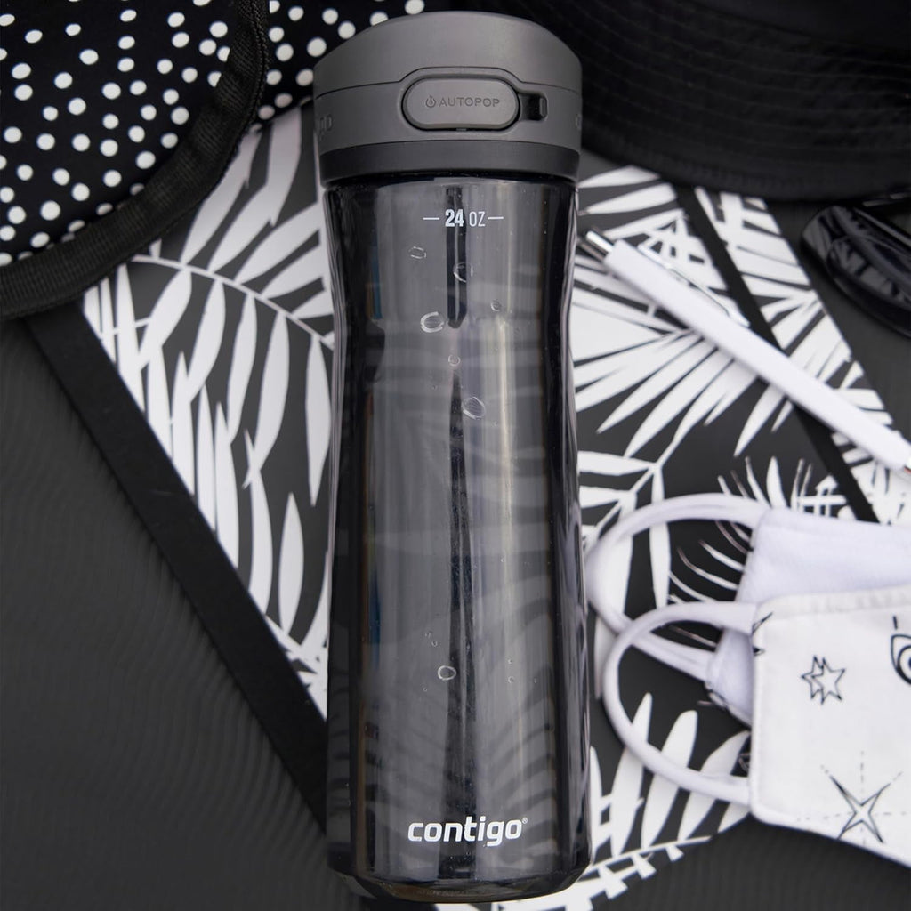 Contigo - Water Bottle with Leak-Proof and Locking Lid, BPA Free, 709ml Capacity, Black NB9B