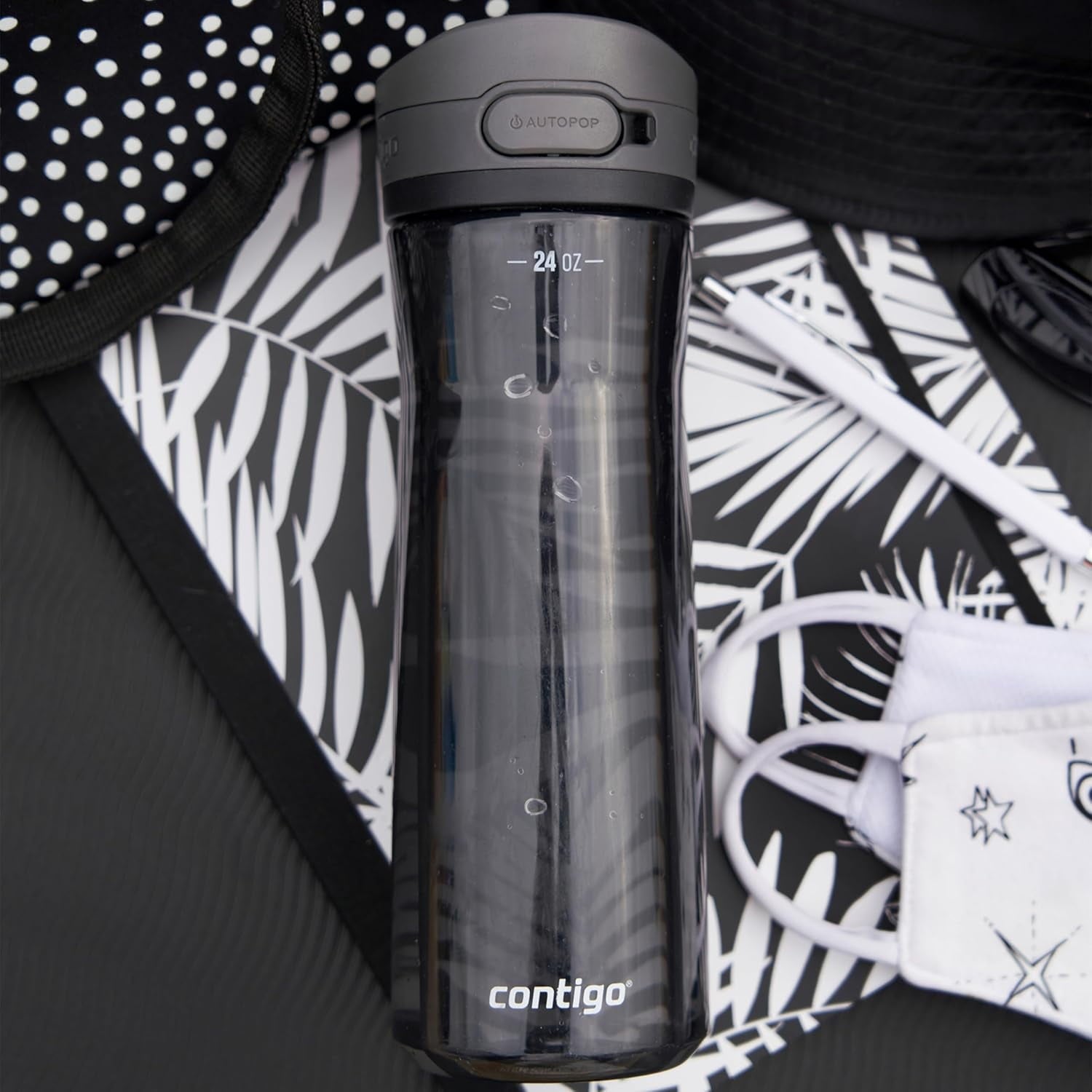 Contigo - Water Bottle with Leak-Proof and Locking Lid, BPA Free, 709ml Capacity, Black NB9B