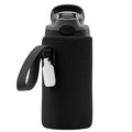Linkidea Water Bottle Sleeve Compatible with Contigo Aubrey Tritan 14oz, Steel 13oz Kids Bottle, Waterbottle Holder Bag with Name Tag, Black LRVV
