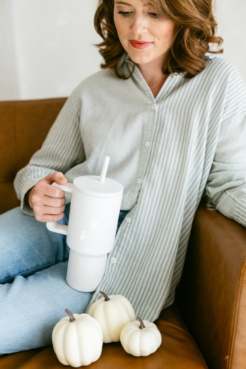 Simple Modern 30 fl oz Insulated Stainless Steel Trek Tumbler with Straw Lid | Seaglass Sage and Cream Checkmate YPTM