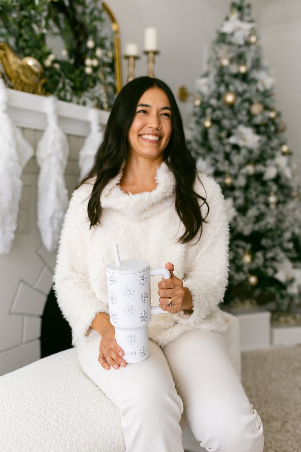 Simple Modern 30 fl oz Insulated Stainless Steel Trek Tumbler with Straw Lid | Seaglass Sage and Cream Checkmate YPTM