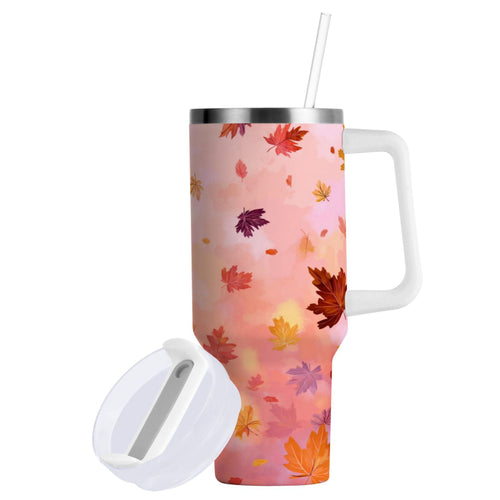 30 oz Insulated Stainless Steel Tumbler Double Wall Stainless Steel Tumbler with 2-Way Drinking Autumn Leaves Falling KXBZ