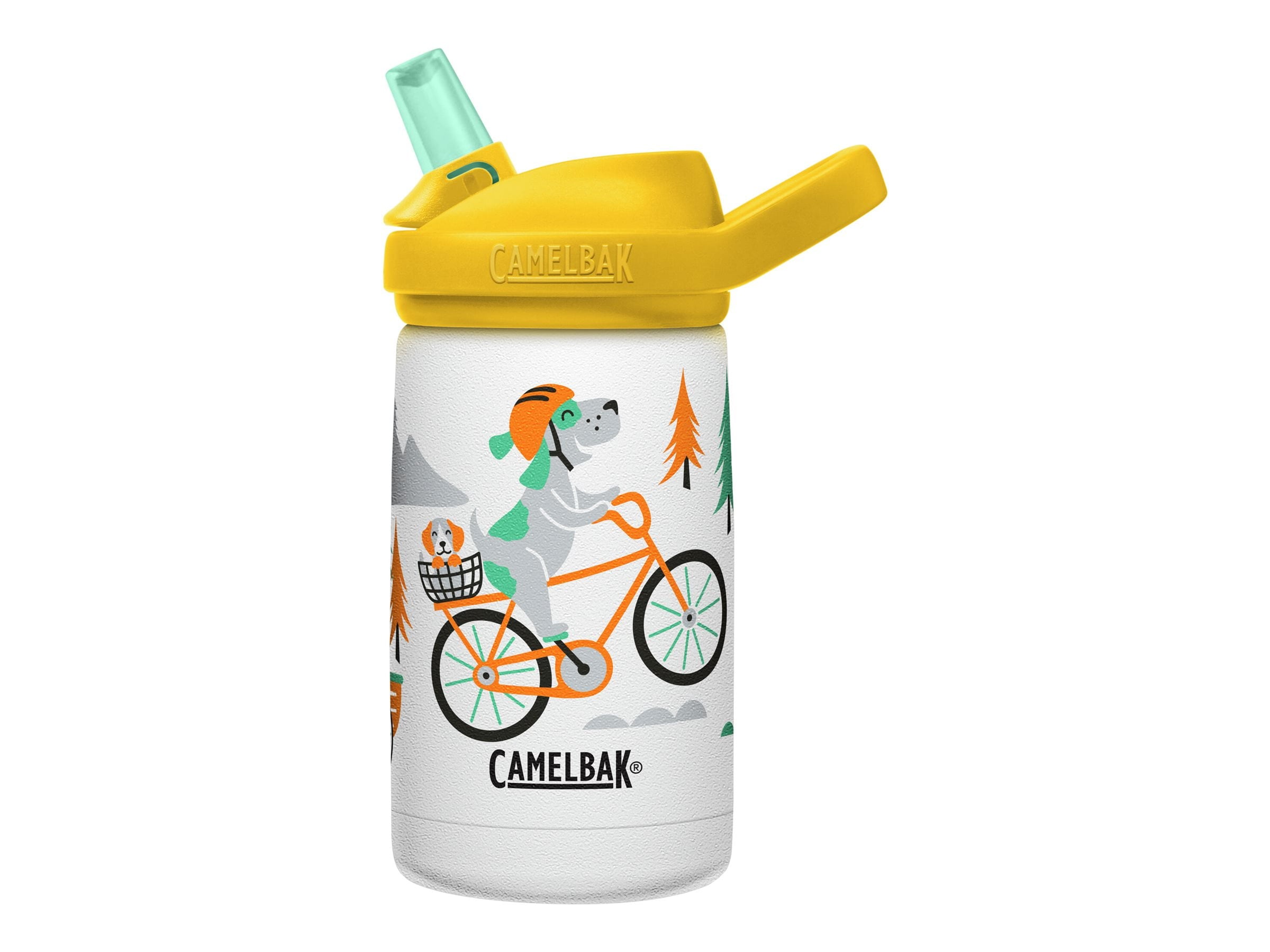 CamelBak Eddy+ Kids - Water bottle - Size 4.25 in x 2.91 in - Height 6.5 in - 12 fl.oz - biking dogs 977H