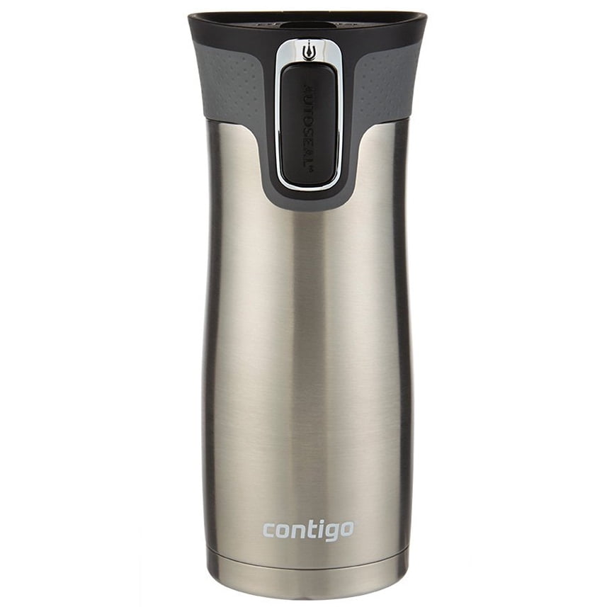 Contigo AUTOSEAL West Loop 2.0 Travel Mug, 16 oz., Stainless Steel with Black Button PB0V