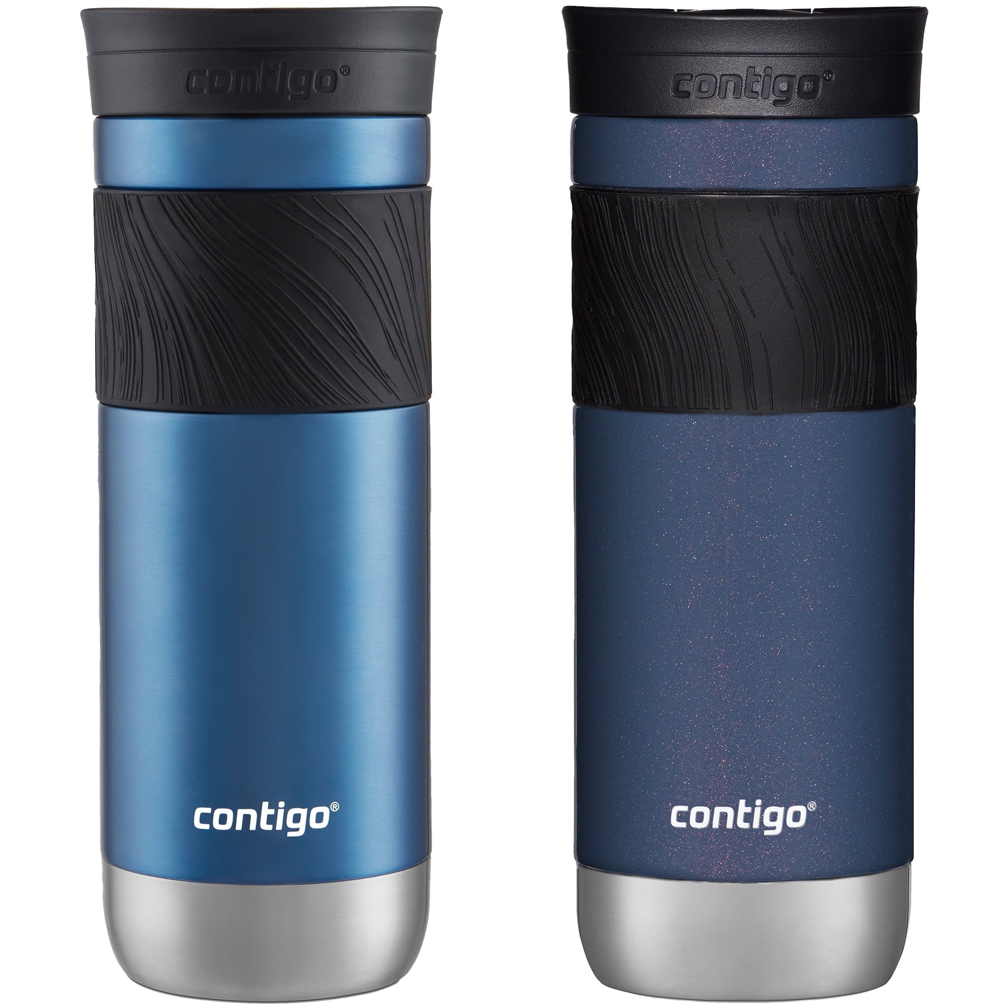 Contigo SNAPSEAL Insulated Stainless Steel Travel Mug with Grip, 20 oz, Blue Corn &amp; Midnight Berry, 2-Pack 29EG