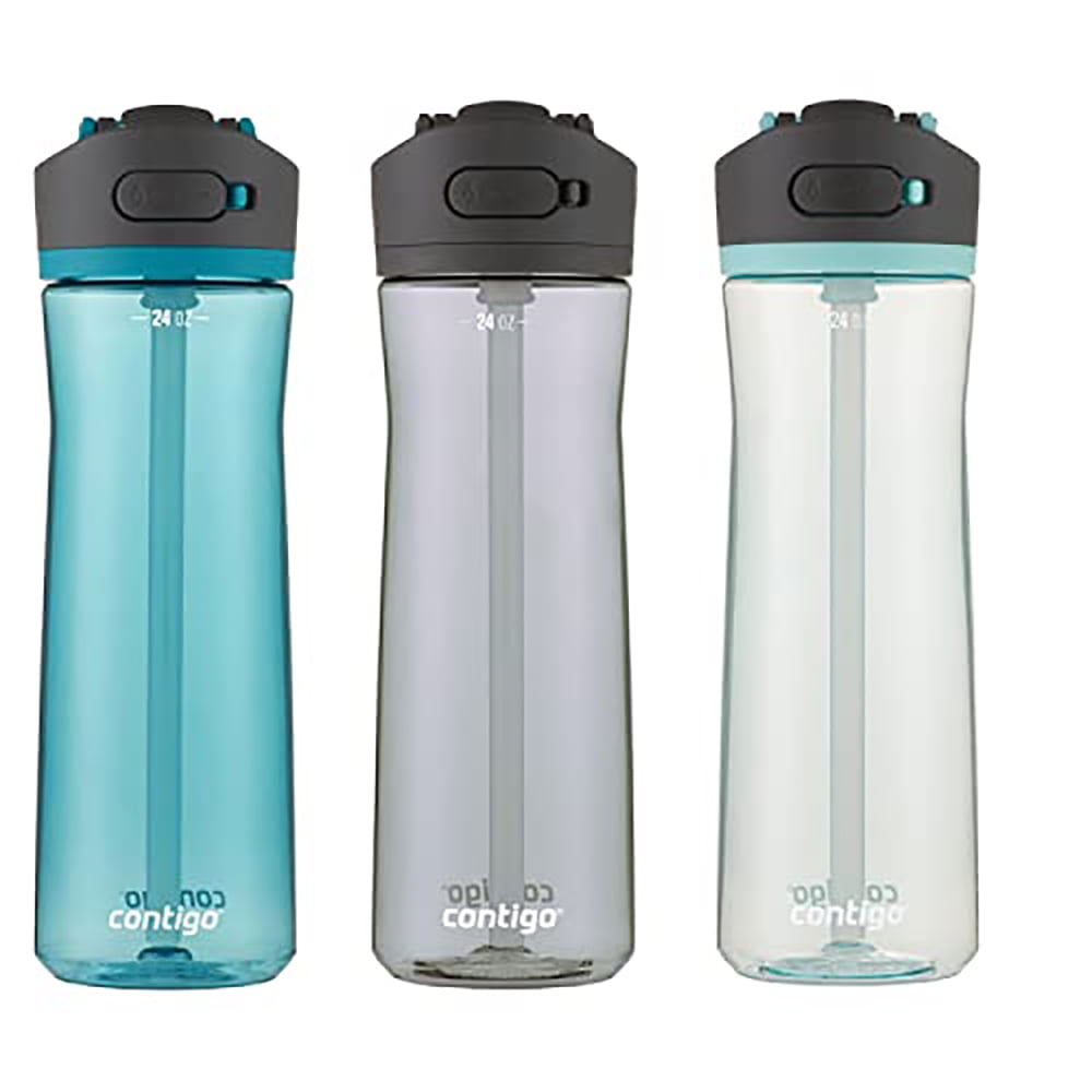 Contigo 24 oz. Ashland 2.0 Water Bottle 3-Pack - Juniper/Sake/Bubble Tea TA83