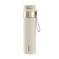 Contigo AutoSeal Leakproof Stainless Steel Reusable Water Bottle Tumbler with Carrying Strap, Cream/Champagne, 24 oz XIPA