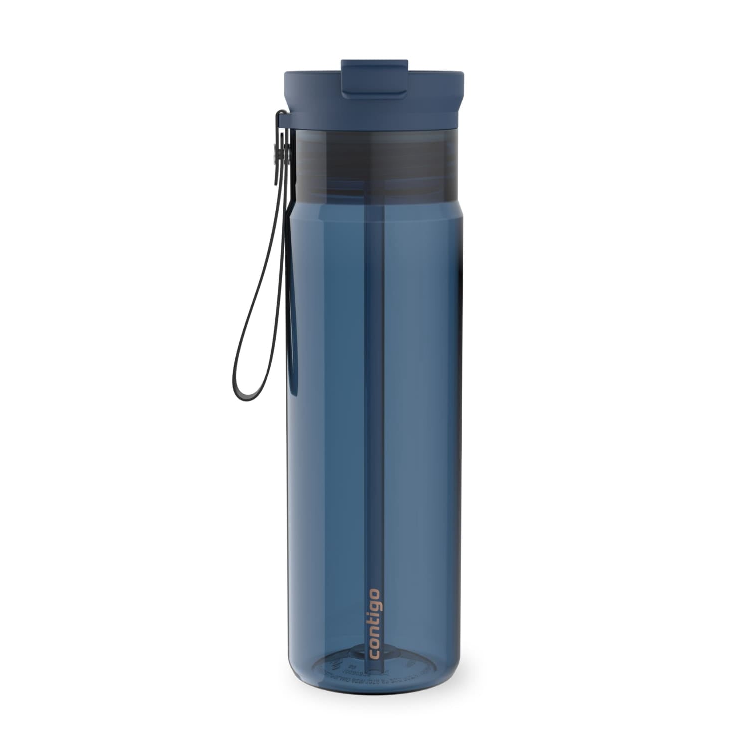 Contigo DualSip Leakproof Plastic Reusable Water Bottle with Carrying Strap, Cream/Clear, 28 oz J4IP