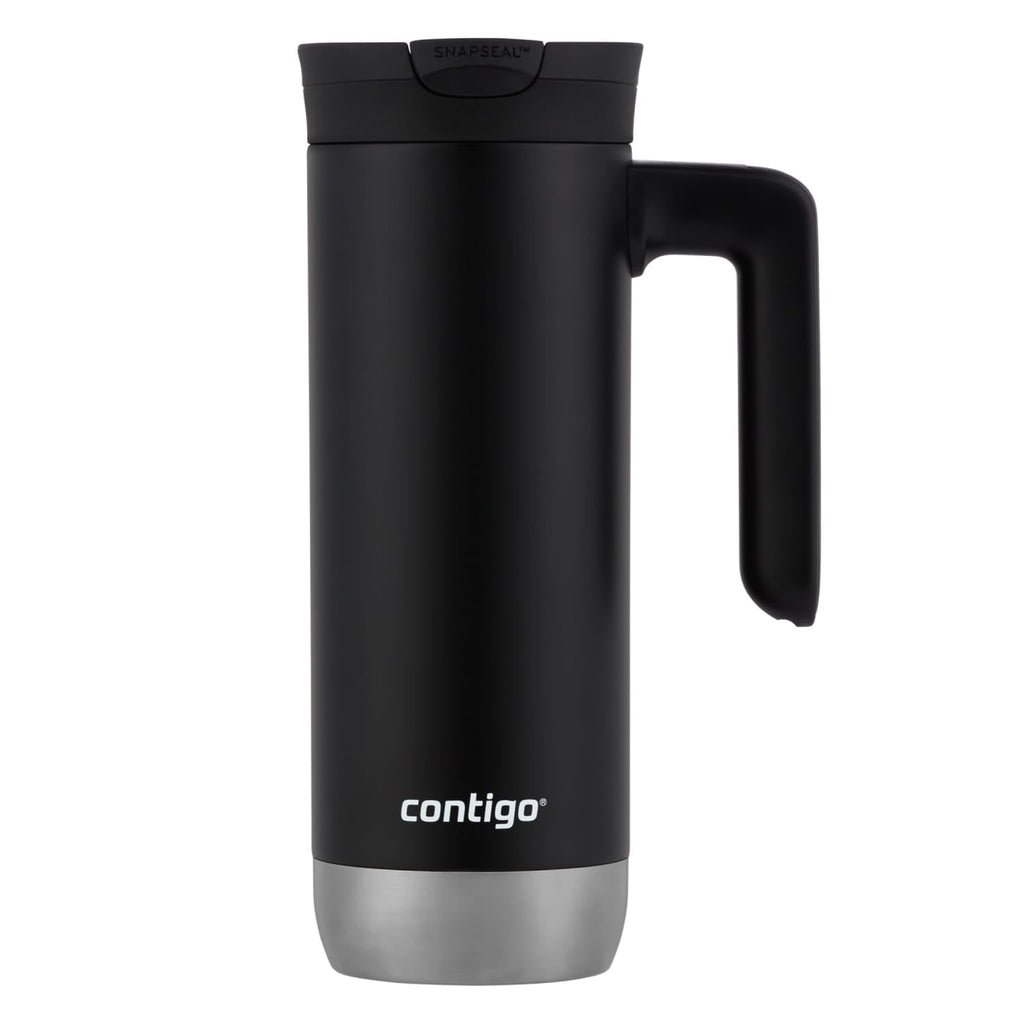 Contigo Huron 2.0 Stainless Steel Travel Mug with SNAPSEAL Lid and Handle in Black, 20 fl oz. ALCR