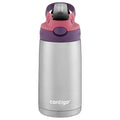 Contigo Kids Stainless Steel Water Bottle with Redesigned AUTOSPOUT Straw Lid Eggplant and Punch, 13 fl oz. XW73