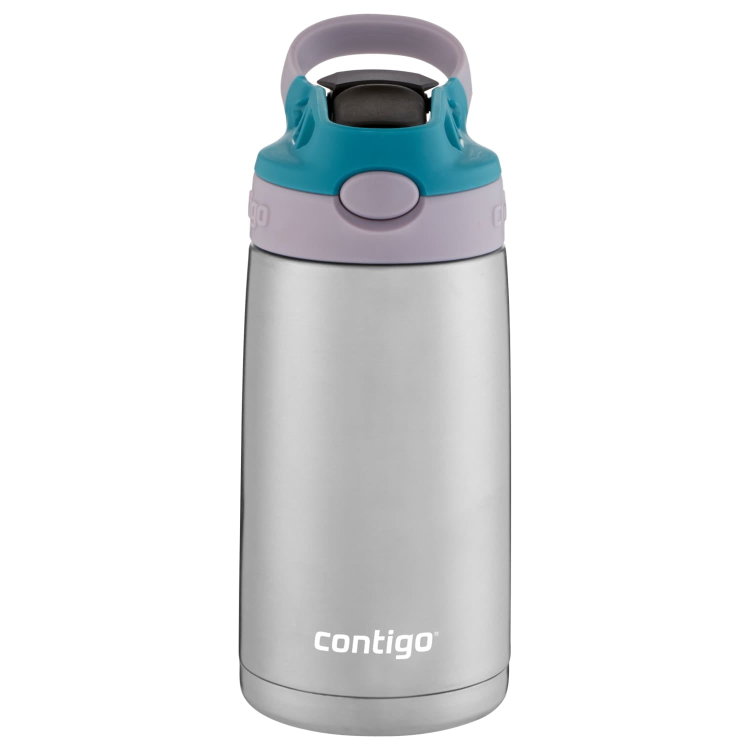 Contigo Kids Stainless Steel Water Bottle with Redesigned AUTOSPOUT Straw Lid Eggplant and Punch, 13 fl oz. XW73