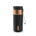 Contigo SnapSeal Leakproof Stainless Steel Reusable Water Bottle with Carrying Strap, Black/Bronze, 16 oz 64AH