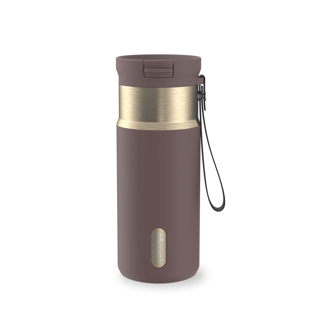 Contigo SnapSeal 16 oz Leakproof Stainless Steel Water Bottle with Carrying Strap VQKF