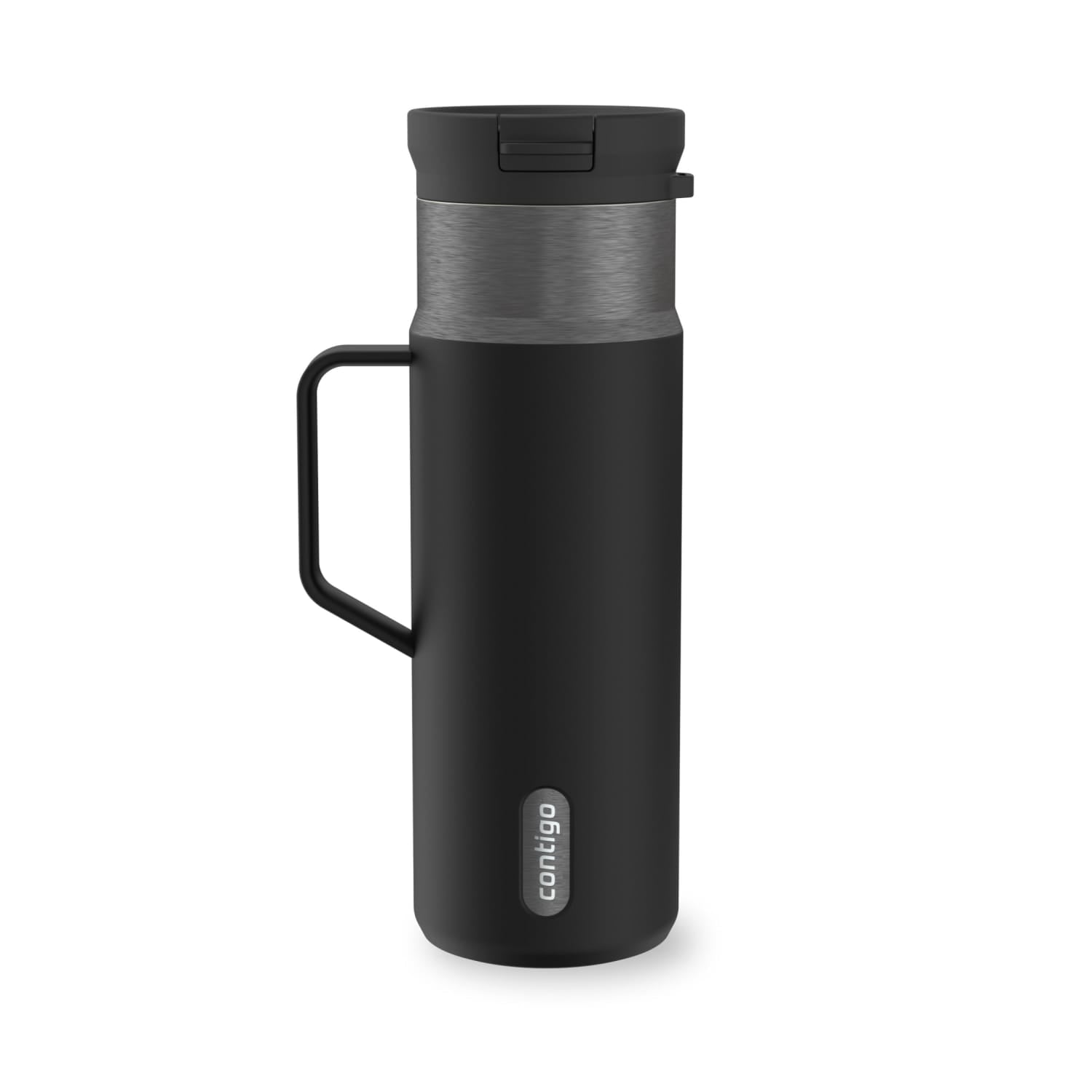 Contigo SnapSeal Leakproof Stainless Steel Reusable Water Bottle Tumbler with Side Handle, Dark Blue/Bronze, 20 oz EL1O