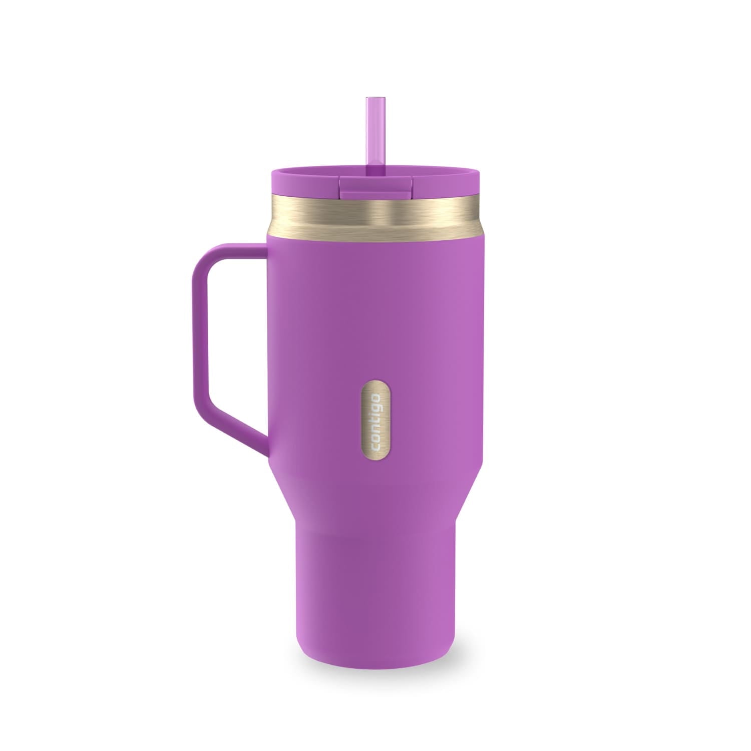 Contigo SnapSeal Leakproof Stainless Steel Reusable Water Bottle Tumbler with Side Handle, Black/Bronze, 30 oz 8Z9N