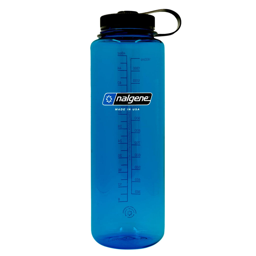 Nalgene Sustain Tritan BPA-Free Water Bottle Made with Material Derived from 50% Plastic Waste (using ISCC certified mass balance), 48 OZ, Wide Mouth, Blue L35R