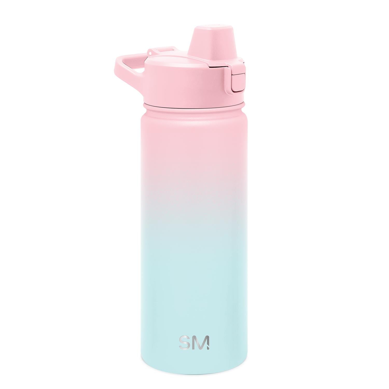 Simple Modern 18 fl oz Insulated Stainless Steel Summit Water Bottle with Covered Silicone Straw Lid | Sweet Taffy C5MR