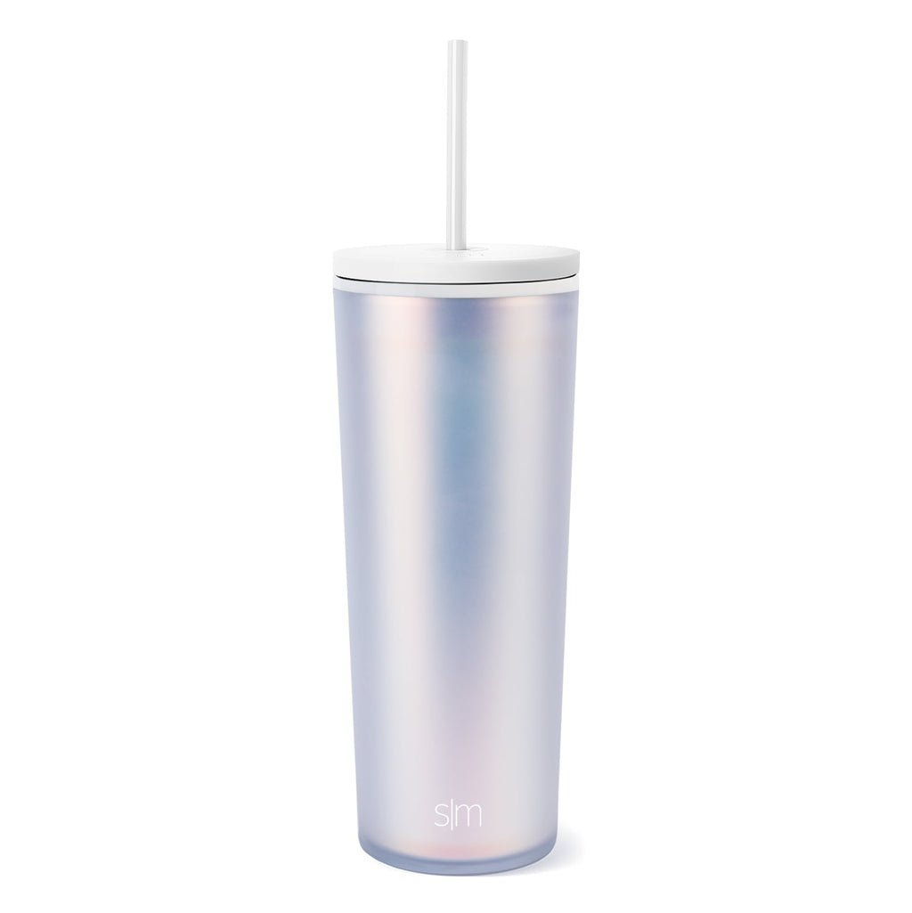 Simple Modern 24 fl oz Double Wall Plastic Classic Tumbler with Straw|Opalescent 8BV4