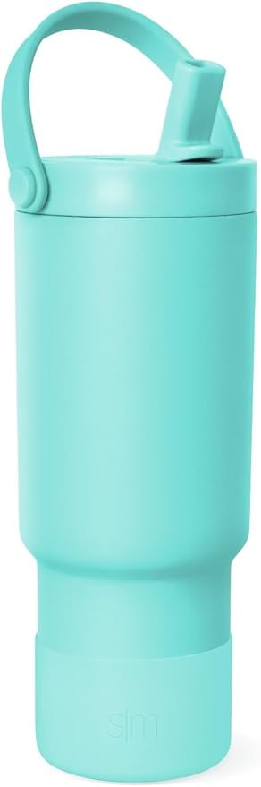 Simple Modern 24 fl oz Insulated Stainless Steel Trek Pivot Tumbler with Straw Lid and Top Handle|Seaside Blue Z701