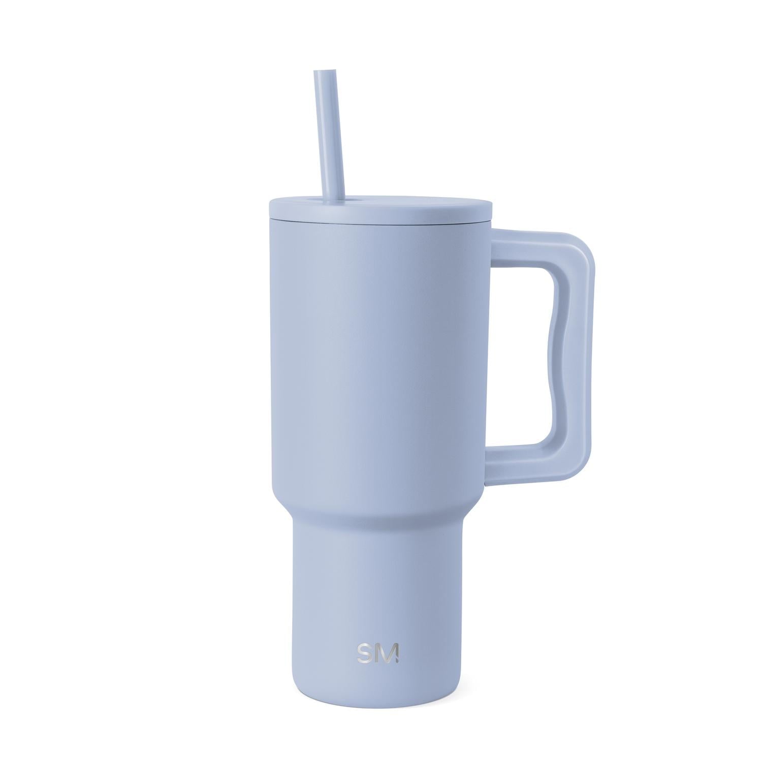 Simple Modern 30 fl oz Insulated Stainless Steel Trek Tumbler with Straw Lid | Seaglass Sage and Cream Checkmate YPTM