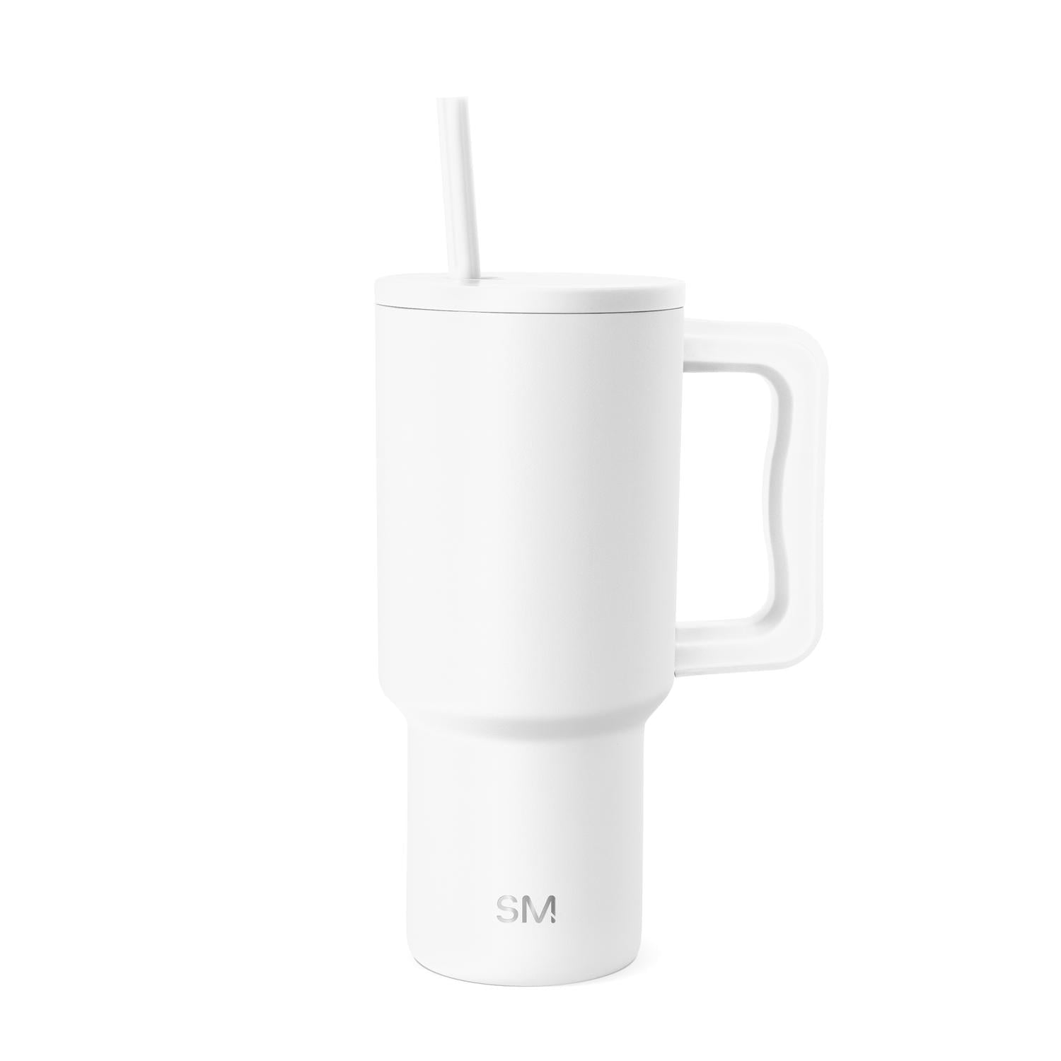 Simple Modern 30 fl oz Insulated Stainless Steel Trek Tumbler with Straw Lid | Seaglass Sage and Cream Checkmate YPTM
