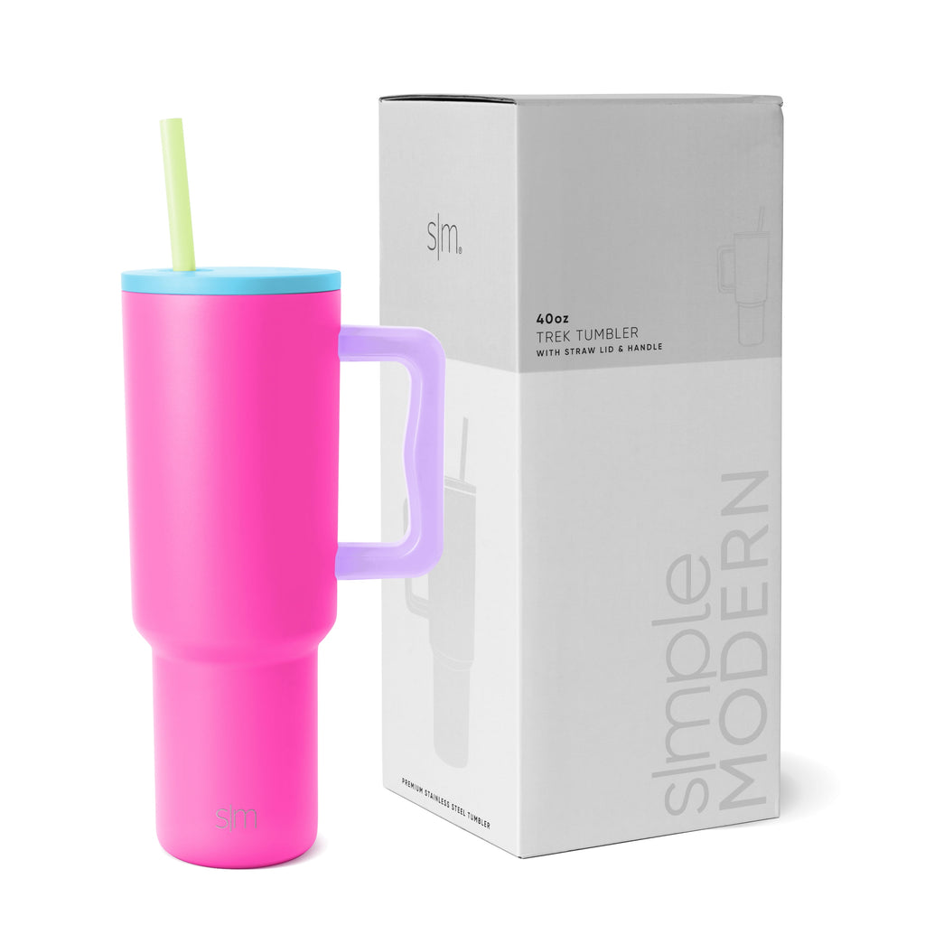Simple Modern 40 fl oz Insulated Stainless Steel Trek Tumbler with Straw Lid | 80s Mix VCO2