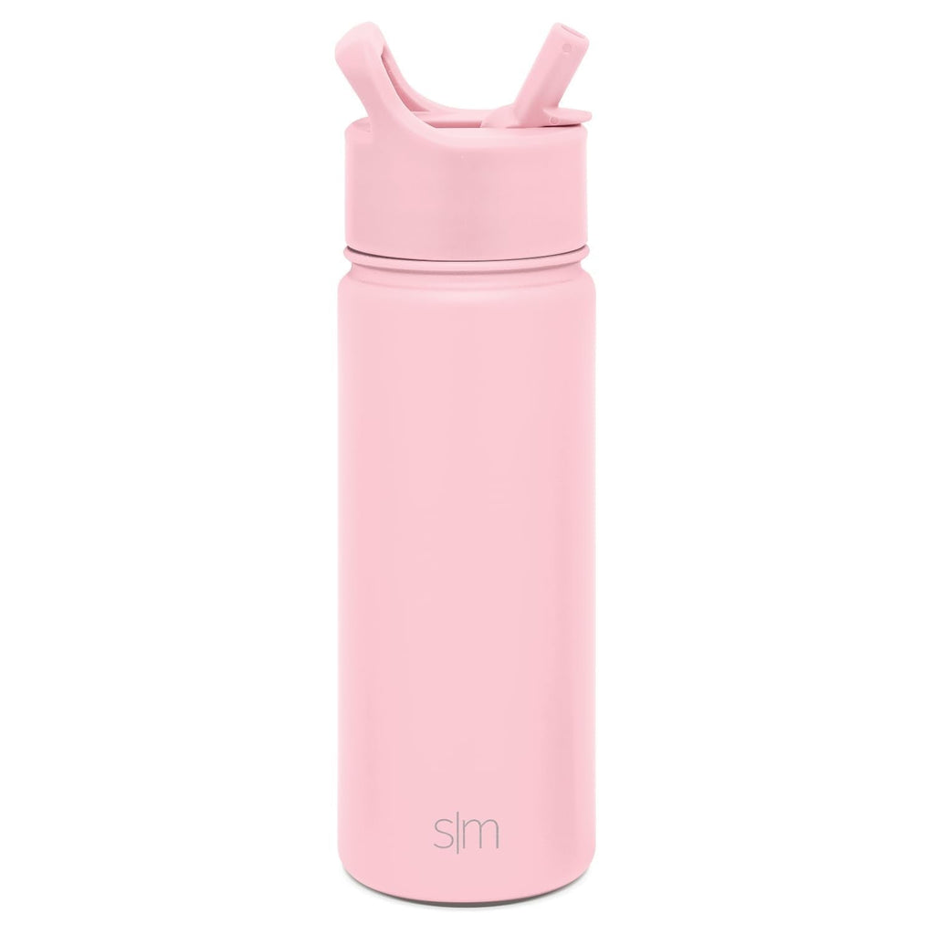 Simple Modern Kids Water Bottle with Straw Lid Vacuum Insulated Stainless Steel Metal Thermos Bottles | Reusable Leak Proof BPA-Free Flask for School | Summit Collection | 18oz, Blush -Blush 01Q9