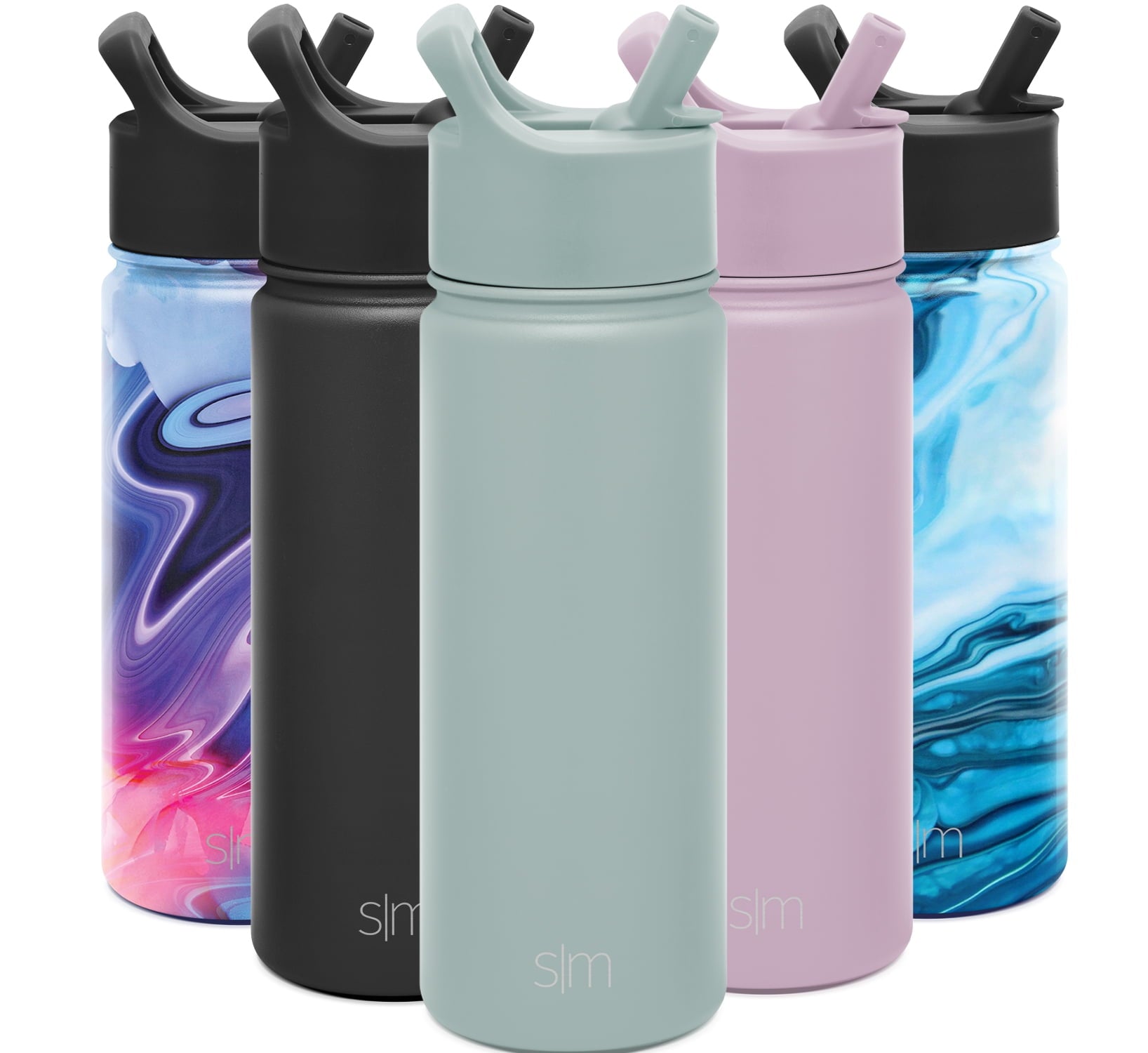 Simple Modern Summit Water Bottle Straw Lid Vacuum Insulated Stainless Steel Bottle | 18 fl oz IOD6
