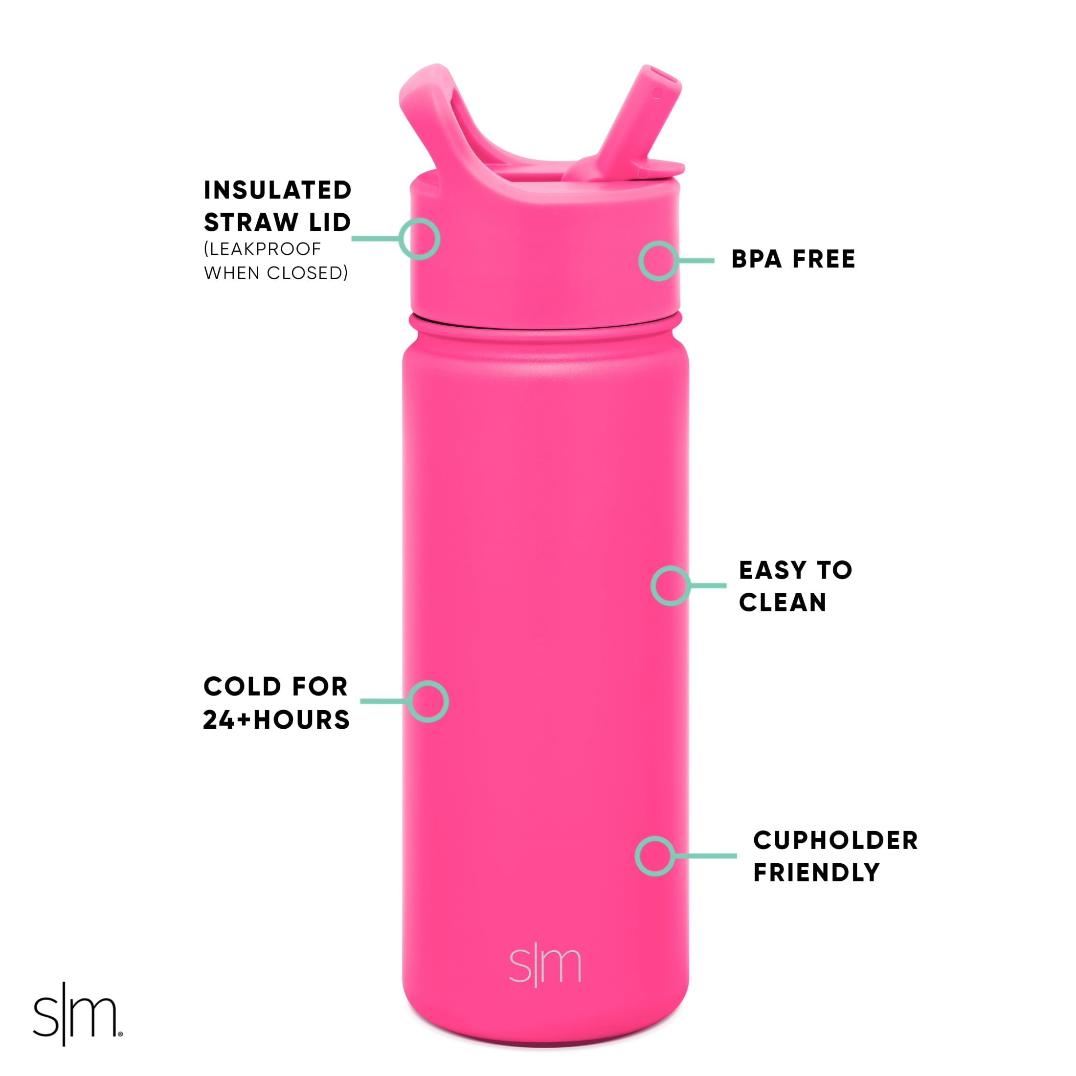 Simple Modern Summit Water Bottle Straw Lid Vacuum Insulated Stainless Steel Bottle | 18 fl oz IOD6