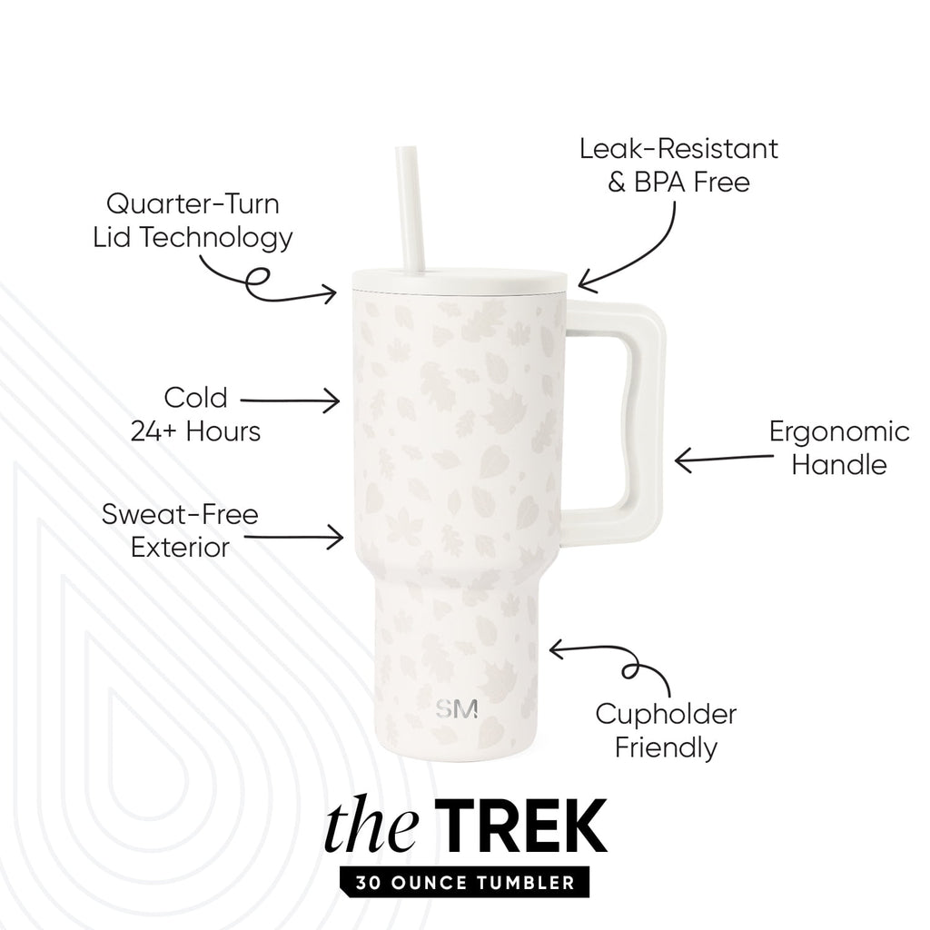 Simple Modern 30 fl oz Insulated Stainless Steel Trek Tumbler with Straw Lid | Seaglass Sage and Cream Checkmate YPTM