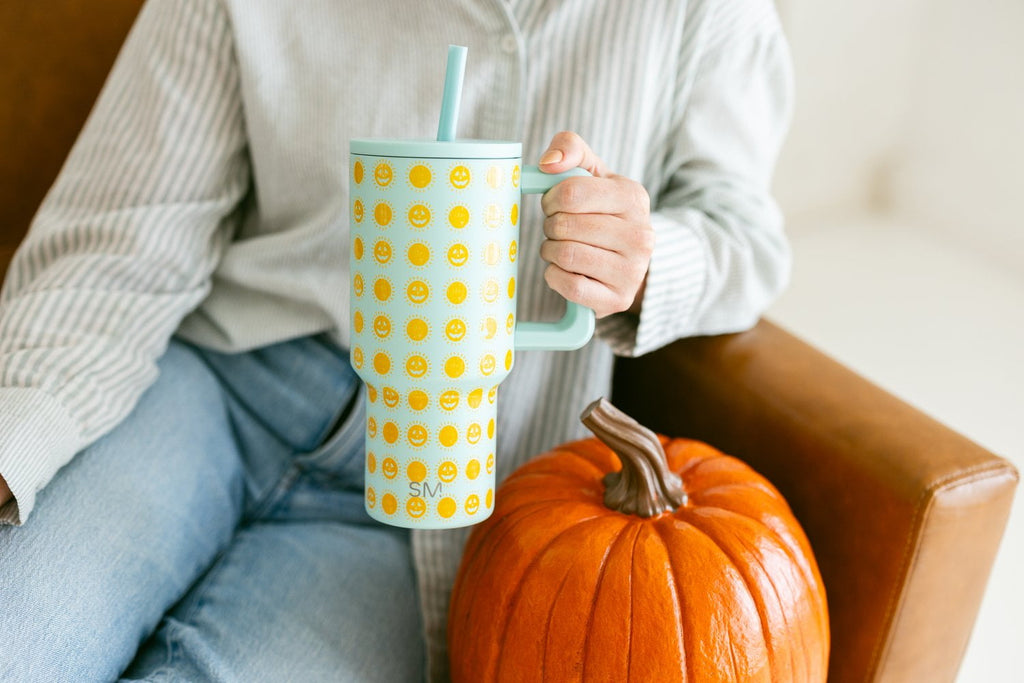 Simple Modern 30 fl oz Insulated Stainless Steel Trek Tumbler with Straw Lid | Seaglass Sage and Cream Checkmate YPTM