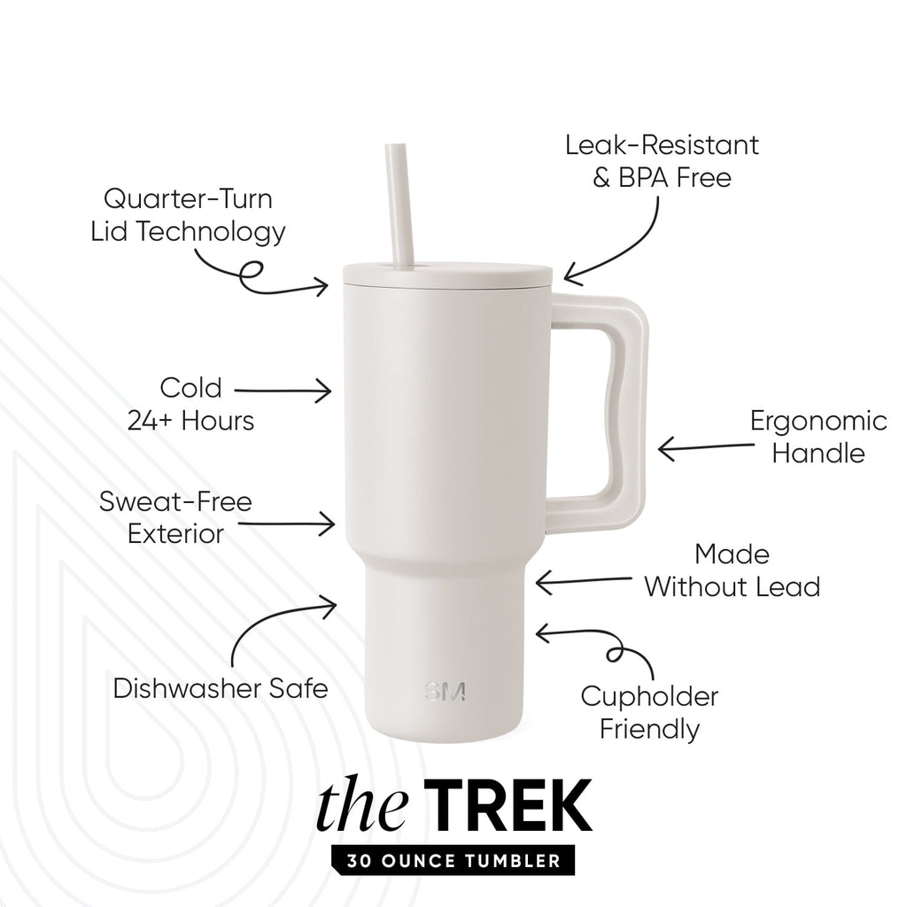 Simple Modern 30 fl oz Insulated Stainless Steel Trek Tumbler with Straw Lid | Seaglass Sage and Cream Checkmate YPTM