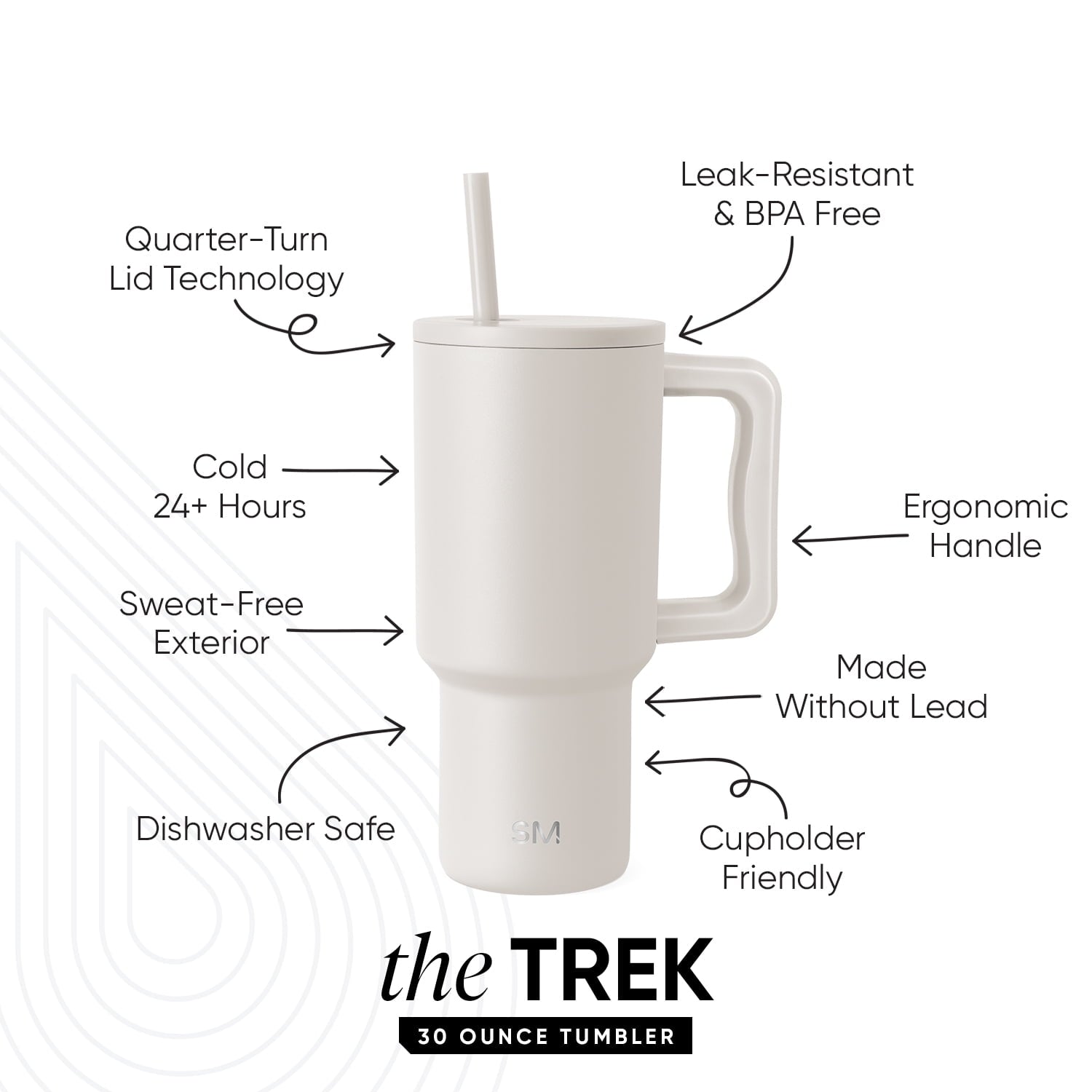 Simple Modern 30 fl oz Insulated Stainless Steel Trek Tumbler with Straw Lid | Seaglass Sage and Cream Checkmate YPTM