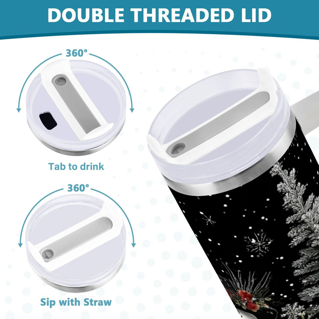 30 oz Insulated Stainless Steel Tumbler Double Wall Stainless Steel Tumbler with 2-Way Drinking Christmas Snowman KLGM