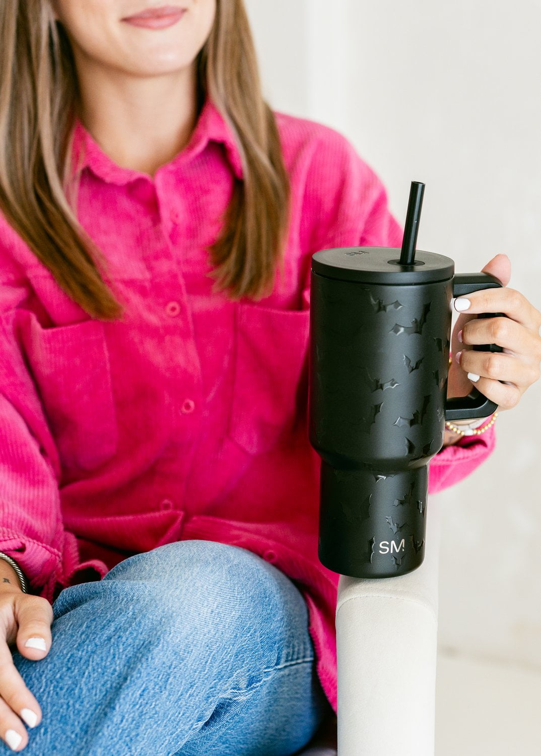 Simple Modern 30 fl oz Insulated Stainless Steel Trek Tumbler with Straw Lid | Seaglass Sage and Cream Checkmate YPTM
