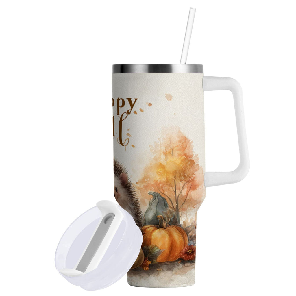 30 oz Insulated Stainless Steel Tumbler Double Wall Stainless Steel Tumbler with 2-Way Drinking Cute Little Hedgehog 7Y3E