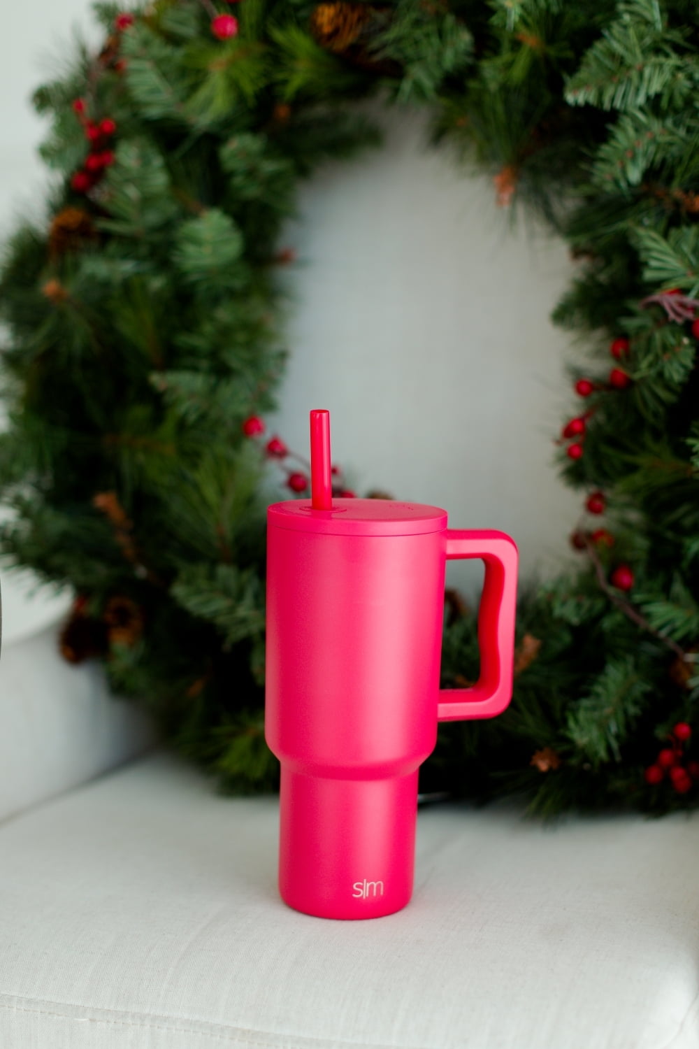 Simple Modern 30 fl oz Insulated Stainless Steel Trek Tumbler with Straw Lid | Seaglass Sage and Cream Checkmate YPTM