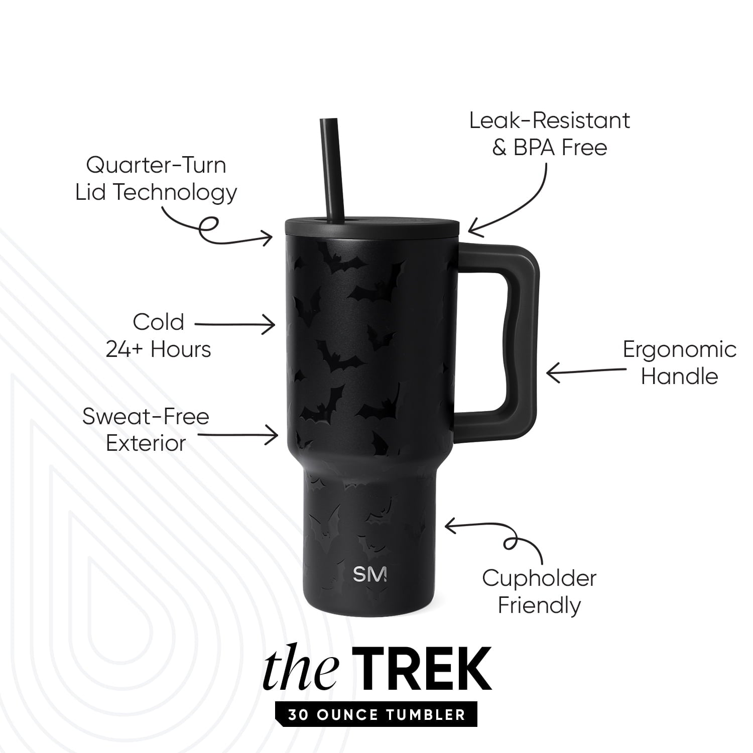 Simple Modern 30 fl oz Insulated Stainless Steel Trek Tumbler with Straw Lid | Seaglass Sage and Cream Checkmate YPTM